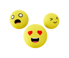 3d Illustration Symbol von Emoji und Emoticon zum ui ux Netz Handy, Mobiltelefon App Sozial Medien Anzeigen png