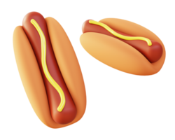 3d illustration icon of hotdog fast food for UI UX web mobile app social media ads png