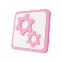 3d illustration icon of gear configuration setting for UI UX web mobile app social media ads png