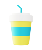 3d illustration icon of drinking cup for UI UX web mobile app social media ads png