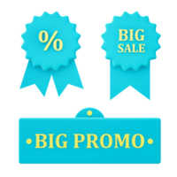 3d illustration icon of Big sale promo for UI UX web mobile app social media ads png