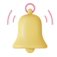 3d illustration icon of Bell notification for UI UX web mobile app social media ads png