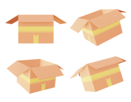 3d illustration ikon av öppning låda eller avboxning för ui ux webb mobil app social media annonser png