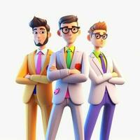 team of young businessmen. 3d illustration. 3d rendering. teamwork.ai generation photo