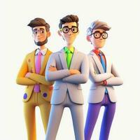 team of young businessmen. 3d illustration. 3d rendering. teamwork.ai generation photo