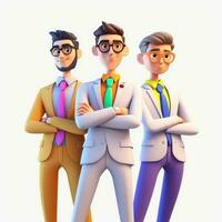 team of young businessmen. 3d illustration. 3d rendering. teamwork.ai generation photo