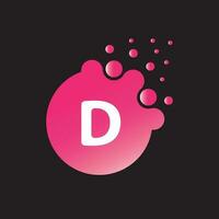 Letter D liquid and gradient Logo design vector