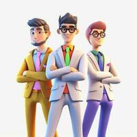 team of young businessmen. 3d illustration. 3d rendering. teamwork.ai generation photo