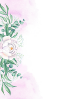 floreale sfondo carta. nozze invito modello con rosa e bianca peonie. viola rosa acquerello schizzi. per Salva il Data, saluto carte, manifesto, e copertina design. png