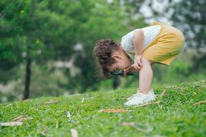 Photo of young Asian baby girl playing at park