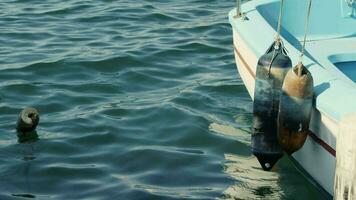 barca da pesca in acqua di mare video