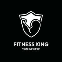 fitness king line art outline logo vector