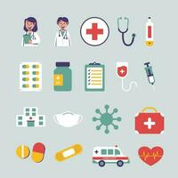 Medical icons set. Healthcare icons. Vector illustration