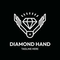 diamond store line art outline logo vector