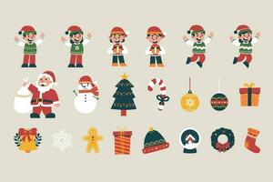 Navidad dibujos animados vector diseño elementos conjunto