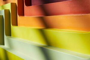 Abstract background multicolored staircase steps with falling photo
