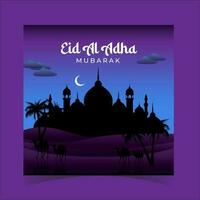Eid al adha mubarak festival celebration background vector