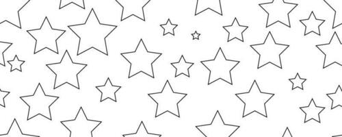 outline stars seamless pattern vector