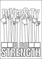 4th of July Independence Day Coloring Book Coloring Page for Kids Activity. Unity in Diversity. vector