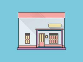 Flat Design Building Illustration vector