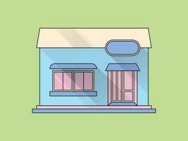 Flat Design Building Illustration vector