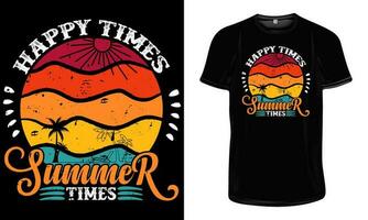 Enjoy the Summer T Shirt Design. Summer Holydays T Shirt Design. Summer Quotes for T Shirt Design. Summer Surfing T Shirt Design. Happy Times Summer Times. vector