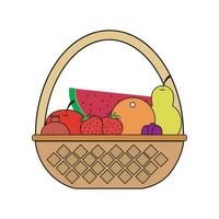 Abstract Vector Colorful Fruit Basket Icon Design Template