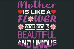 Mother is like a flower each one is beautiful vector