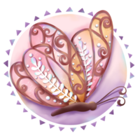 Beautiful Whimsical Butterfly Illustration png