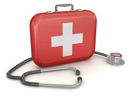 First Aid Kit with Stethoscope photo