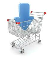 Blue Arrow in Shopping Cart photo