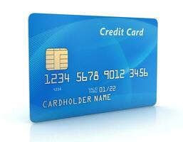 tarjeta de crédito azul foto