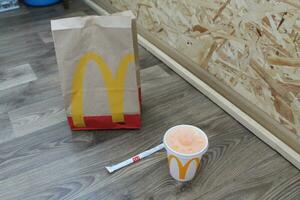 KYIV, UKRAINE - June 4, 2023 McDonald's food packaging photo