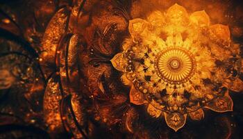 Ornate Hinduism celebration Multi colored animal wallpaper pattern generated by AI photo