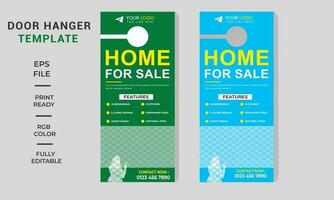 Real estate house,door hanger design template,vector door hanger.Creative marketing door hanger design vector