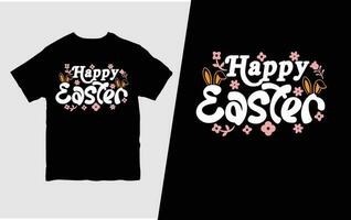 Easter Sunday T shirt free vector template with bunny