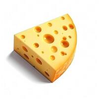 Piece of cheese isolated. Illustration AI Generative photo