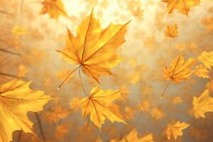 Autumn falling leaves background. Illustration photo