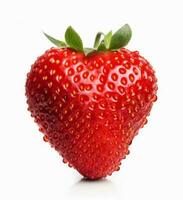 Strawberry berry isolated on white. Illustration AI Generative photo