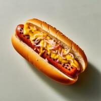 Hot Dog. Illustration AI Generative photo