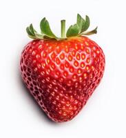 Strawberry berry isolated on white. Illustration AI Generative photo