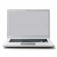 Laptop isolated on white. Illustration AI Generative photo