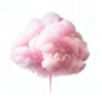 Pink Cotton Candy Isolated. Illustration AI Generative photo