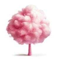 Pink Cotton Candy Isolated. Illustration AI Generative photo