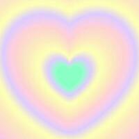 Groovy heart background. Y2k retro psychedelic abstract design. Rainbow gradient poster. Vector girly illustration