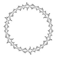 Sound wave pattern. Dotted music frequency. Halftone grunge border. Digital circular equalizer. Vector illustration isolated on white background