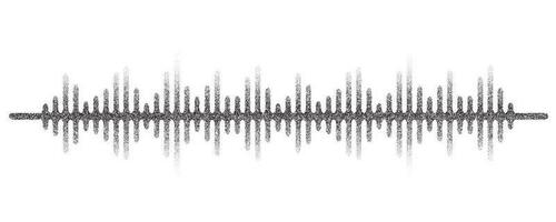 Sound wave pattern. Dotted music frequency. Halftone grunge border. Digital equalizer. Vector illustration isolated on white background