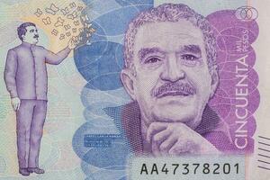 nobel premio Gabriel garcia márquez en el cincuenta mil Colombiana pesos cuenta foto