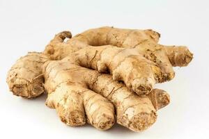 Ginger isolated on white background. Zingiber officinale photo