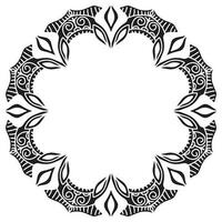 Mandala frame with abstract floral ornament vector